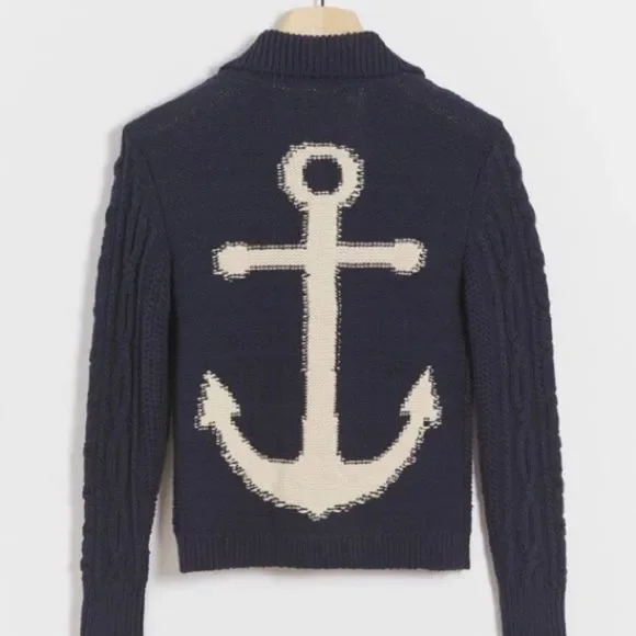 Anchors Away! Cableknit Cardigan NWT S - Picture 4 of 14